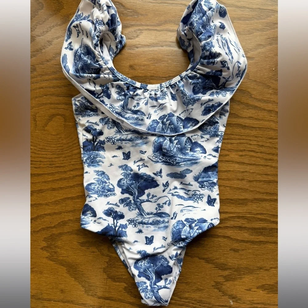MONNALISA Toile Ruffle Designer Swimwear - Picture 4 of 5